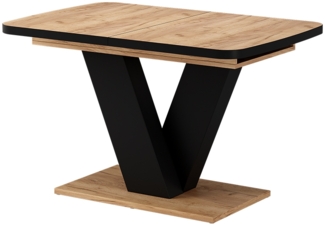 Esstisch Fenaro Schwarz/Goldkraft Eiche 120 x 80 cm ausziehbar Vicco