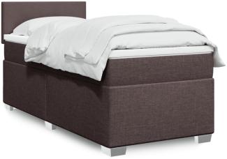 vidaXL Boxspringbett mit Matratze Dunkelbraun 90x190 cm Stoff 3288039