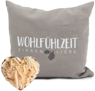 herbalind Zirbenkissen Zirbenkissen, Kissen in 25x25cm und 40x40cm, 1-tlg, Gefüllt mit hochwertigen Zirbenholzflocken, Made in Germany