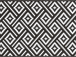 vidaXL Outdoor Teppich ARAKIL Weiß und Schwarz 300 x 400 cm PP 42003580