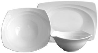CreaTable 13164 Serviergeschirr Celebration für 1 Personen + Uni, Porzellan, weiß (1 Set, 3-teilig)