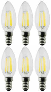 Maclean LED-Leuchtmittel, E14, 6 St, Warmweiß, 4W [40W] 470 Lumen oder 6W [60W] 600 Lumen, Birnen u. Kerzen-Form