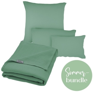 hutch&putch Bettwäsche Musselin-Sommerbundle (Sommerdecke 200x135 cm + Kopfkissen nach Wahl), Bio-Baumwolle, 2 teilig, die perfekte leichte Decke für den Sommer, aus 100% Bio-Baumwolle