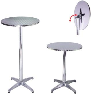 2x Stehtisch 2in1 Alu höhenverstellbar 70/115cm Ø60cm Bistrotisch Bartisch