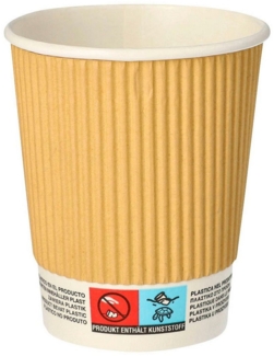 PAPSTAR Einwegbecher 25 Einweg-Kaffeebecher Pappe "pure" doppelwandig 0,2l, Pappe mit PLA-Beschichtung