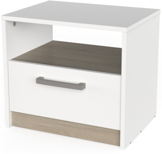 Nachttisch >WATSON< in Matt weiß - 46 x 41 x 34,6 cm (BxHxT)