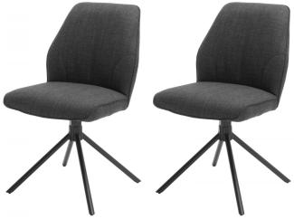 2er Set Stuhl Pemba - Webstoff Anthrazit