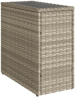 vidaXL Garten-Beistelltisch mit Glasplatte 58x27,5x55 cm Poly Rattan 366189