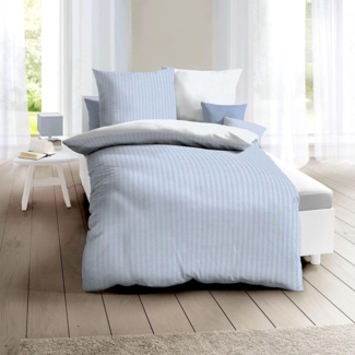 Traumschlaf Mako-Satin Bettwäsche Eternity Combo hellblau|200x220 cm + 2x 80x80 cm
