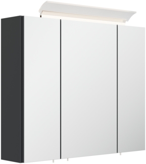 Spiegelschrank 75cm inkl. Design LED-Lampe und Glasböden grafit : Grafit
