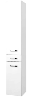 Hochschrank 'Bologna, MDF, weiß/weiß hochglanz