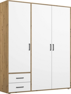 rauch Drehtürenschrank Kleiderschrank Schrank Garderobe Wäscheschrank VOYAGER (in 3 verschiedenen Ausstattungen BASIC/CLASSIC/PREMIUM) moderne Griffe in Graumetallic mit Außenschubkästen MADE IN GERMANY