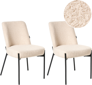Set mit 2 Stühlen MALIN Bouclé Hellbeige