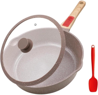 AIKENBBKK Keramik Pfanne 24 cm mit Deckel Antihaft Bratpfanne Herd Backofen