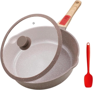 AIKENBBKK Keramik Pfanne 24 cm mit Deckel Antihaft Bratpfanne Herd Backofen