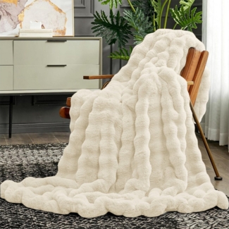 Wohndecke Wohndecke Kuscheldecke Kaninchen Plüsch Decke130*160cm, RWEUOQ, Kunstfell Warme Kuscheldecke für Couch Bett Sofa, flauschig, weich