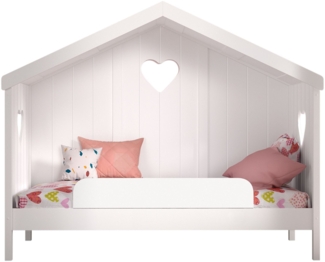 Hausbett Kamila 2 213x99x172 mit Rücken Kinderbett Massivholz+MDF Weiß