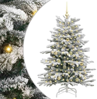 vidaXL Künstlicher klappbarer Weihnachtsbaum Weiß 150 cm PE und PVC 3395635