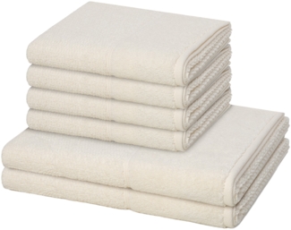 Möve for frottana Pearl 6 tlg. Frottier-Set - 4 X Handtuch (50 X 100cm), 2 X Duschtuch (67 X 140cm) - 500 g/m² - Ivory