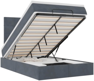 vidaXL Ottoman-Bett mit Matratzen Dunkelgrau 120x190 cm Samt 3313458