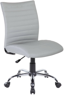 Dmora Stuhl mit Rädern Lia, Arbeitssessel, ergonomischer Bürositz, 54x48h90/100 cm, Grau