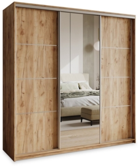 Masseno Schwebetürenschrank VARO Kleiderschrank mit Spiegel und Schubladen Schlafzimmerschrank