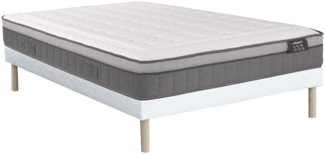 Vente-unique - Set aus Bettgestell + Matratze - 160 x 200 cm - Hybridmatratze - 7-Zonen-Taschenfederkern & Memory Schaum - Stärke 30 cm - ASGARD von YSMÉE