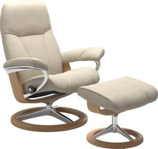 Stressless® Relaxsessel Consul (Set, Relaxsessel mit Hocker), mit Hocker, mit Signature Base, Größe M, Gestell Eiche