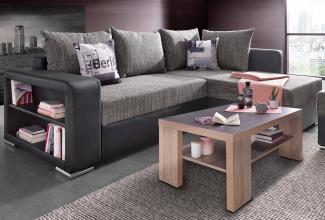 COLLECTION AB Ecksofa John L-Form, mit Bettfunktion, Bettkasten und integriertem Regal