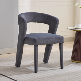 Merax Neuheit Sessel, Loungesessel, Polsterstühle, Einzelsofa, Wannenstuhl, Einzelner Stuhl, 59x60x79 cm, Samt, Tragfähigkeit 150 kg, Grau