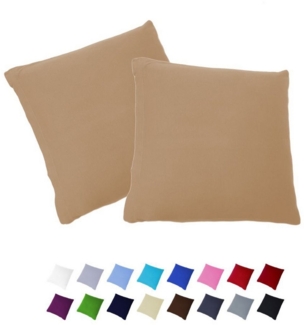 Buymax Kissenbezüge Kissenbezug 100% Baumwolle Premium Jersey, (2 Stück), Kissenhüllen, Reißverschluss, atmungsaktiv, unifarben, einfarbig