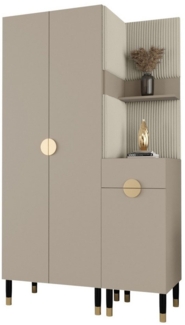ABIKS MÖBEL Kompaktgarderobe PALERMO Set 6 Garderobe mit gepolsterten Paneelen, Industriell Design