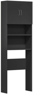vidaXL Waschmaschinenschrank Schwarz 64x24x190 cm Holzwerkstoff 862390