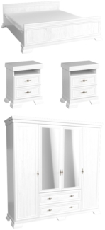 Schlafzimmer-Set Kora 4-tlg Doppelbett 180x200cm Nachttische andersen pinie rustikal