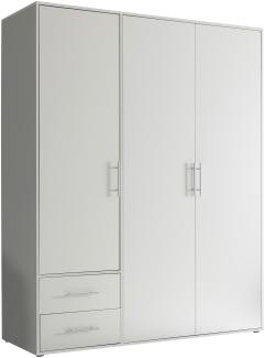 Kleiderschrank VALENCIA mit Drehtüren / Schubladen ca. 155 x 195 x 60 cm Weiß