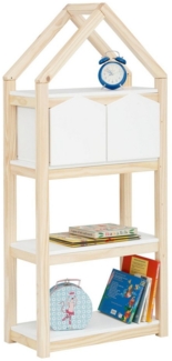 loft24 Kinderregal Bob, Bücherregal, Standregal, Regal mit 2 Aufbewahrungsfächern, Kiefer