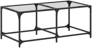 Couchtisch, Sofatisch mit Glasplatte Transparent 98,5x50x40 cm Stahl