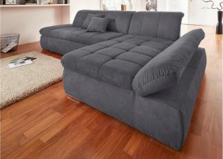 DOMO collection Ecksofa NMoric XXL, B/T/H: 300/172/80cm, Revamierenabschluss L-Form, wahlweise mit Bettfunktion und Armlehnverstel,lung