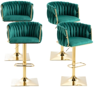 LVHOM Barhocker 360° drehbare moderne Samt-Barstühle, goldene Stuhlbeine (4 St)