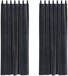 vidaXL Verdunkelungsvorhänge 2 pcs Dunkelgrau 140 x 260 cm Samt 4107237