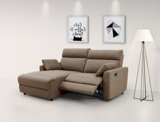INOSIGN Ecksofa JENNA, L-Form, 209cm, manuelle u. elektrische Funktion, mit USB A/C, Liegefunktion 105°-150°, Federkern, Struktur fein