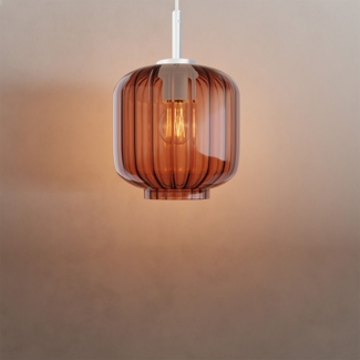 s.luce Velo Galerie Glas-Pendellampe Aufhängung 500cm Weiß Braun Ø 20cm