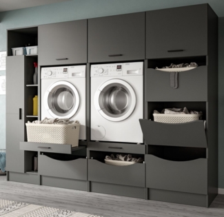Waschmaschinenumbau Set Flexy in grau 242x196 cm