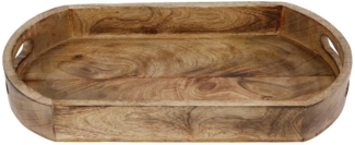 Rivanto Tablett, Mangoholz, Massives Serviertablett, mit zwei Grifflöchern