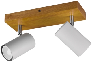 Deckenstrahler, Holz, Spots verstellbar L 26 cm