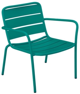 Vente-unique - Gartensessel niedrig & stapelbar - Metall - Blau - MIRMANDE von MYLIA