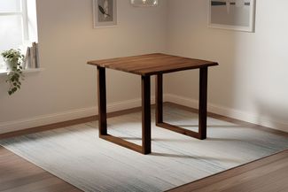 Esstisch Baumkante massiv Akazie nussbaum 90 x 90 cm U-Gestell Holz nussbaum GRAZ 173434078