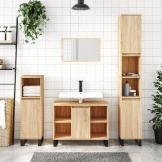 vidaXL Badschrank Sonoma-Eiche 80x33x60 cm Holzwerkstoff 831631