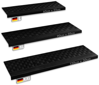 Floordirekt Stufenmatte Diamond, Treppenschutz, Außentreppenschutz 5 Stück, Rechteckig, Antirutschmatte aus Gummi 5er Set