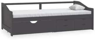 Tagesbett 3-Sitzer mit Schubladen Grau Kiefernholz 90x200 cm
